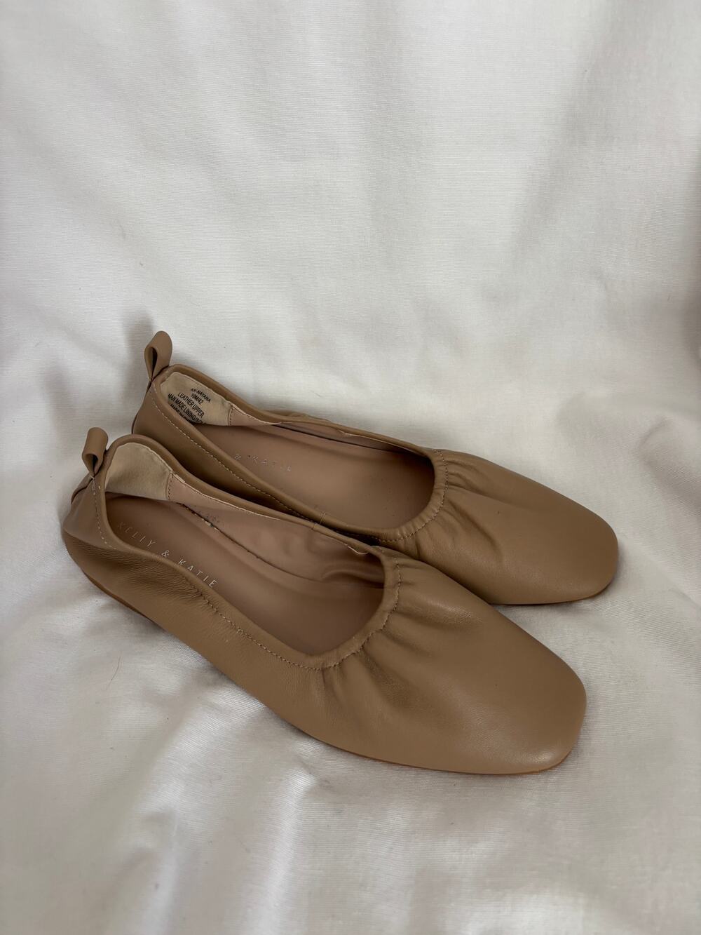 Kelly & Katie 'Nayana' Leather Ballet Flats Shoes Size 10 Tan